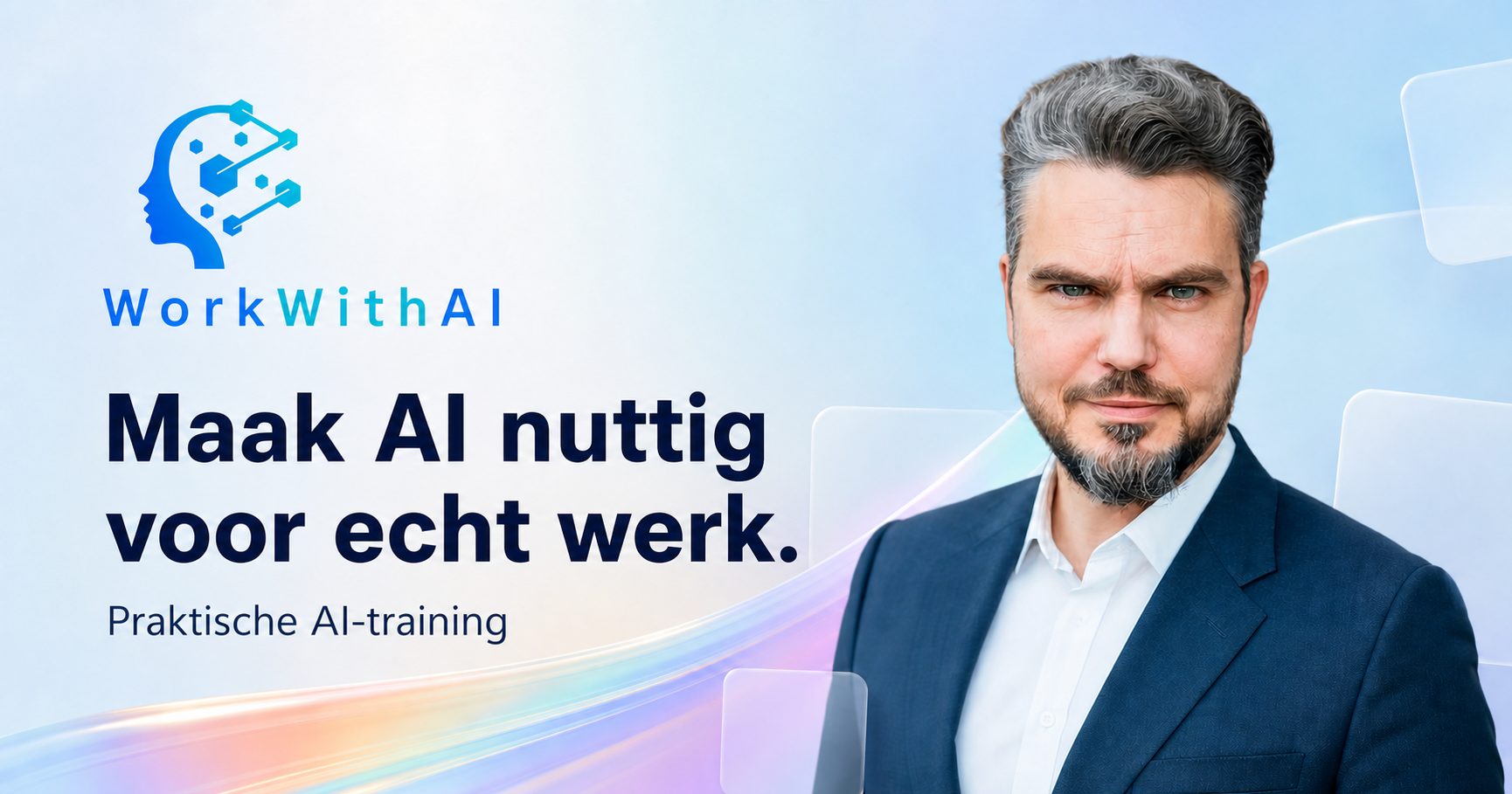 WorkWithAI — Maak AI nuttig voor echt werk. Praktische AI-training met Arnaud Llamas Bravo.
